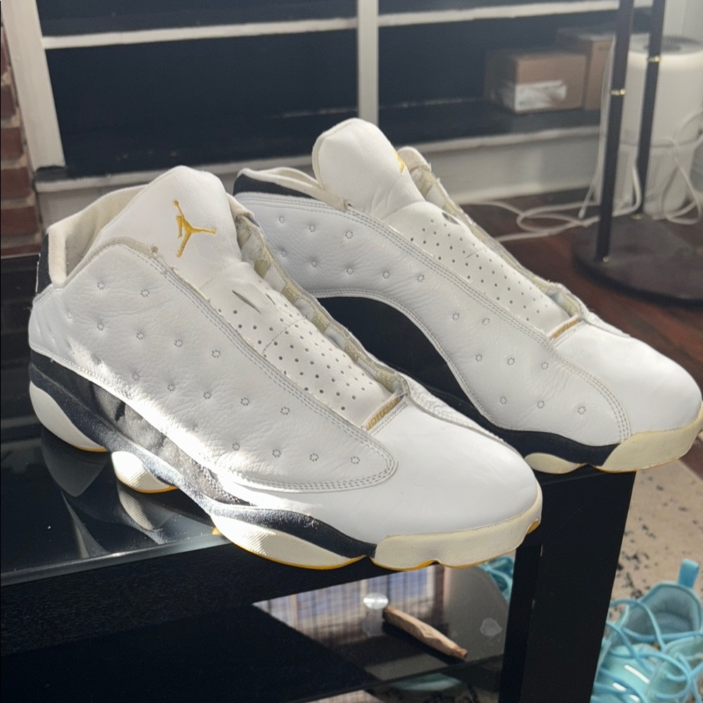 Jordan White and Black Sneakers Jordan 13 low RARE need strings 🔥🔥🔥 rare!